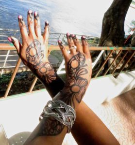 Henna design on hands