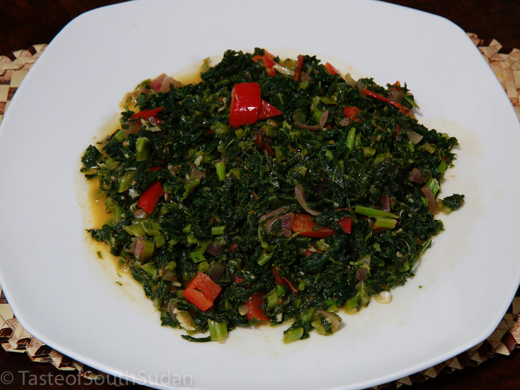 Pictured above is a dish of sukuma wiki kale