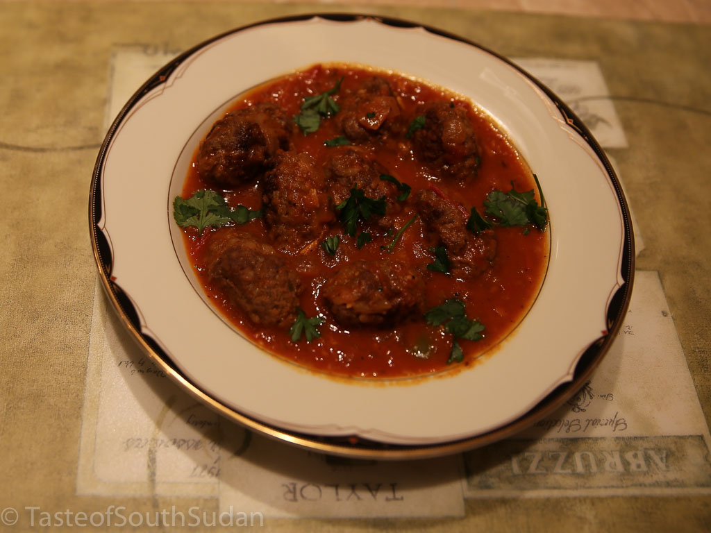 Picture above is spicy minced meatballs in tomato sauce 