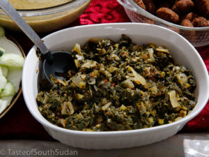 Pictured above is a dish called Sukuma wiki, made with kale and collard greens